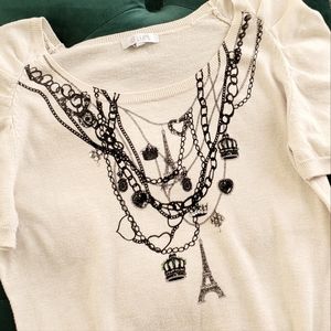 Vintage dELiA*s Vintage Trompe-l'oeil Jewelry Sweater